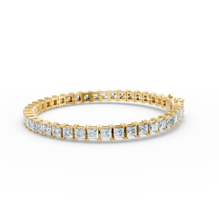 Princess Shape Diamond Bracelets in Gold
