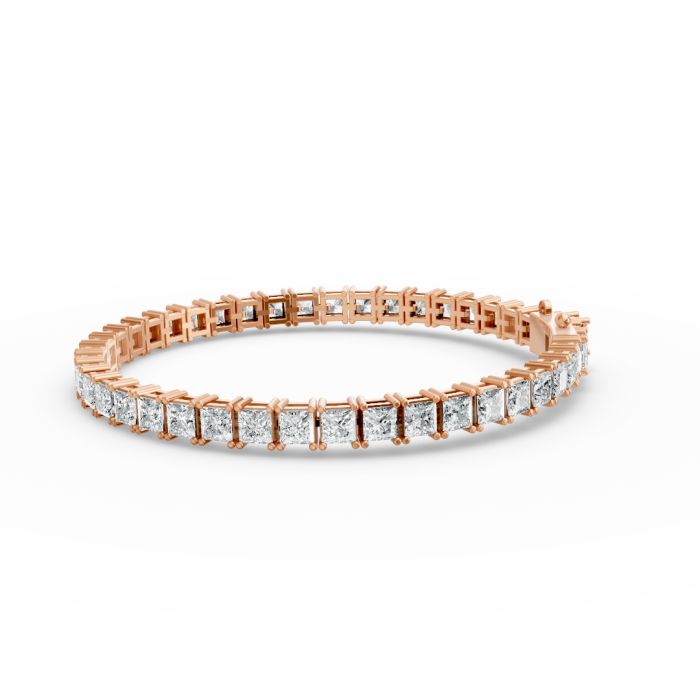 Princess Shape Diamond Bracelets in Gold