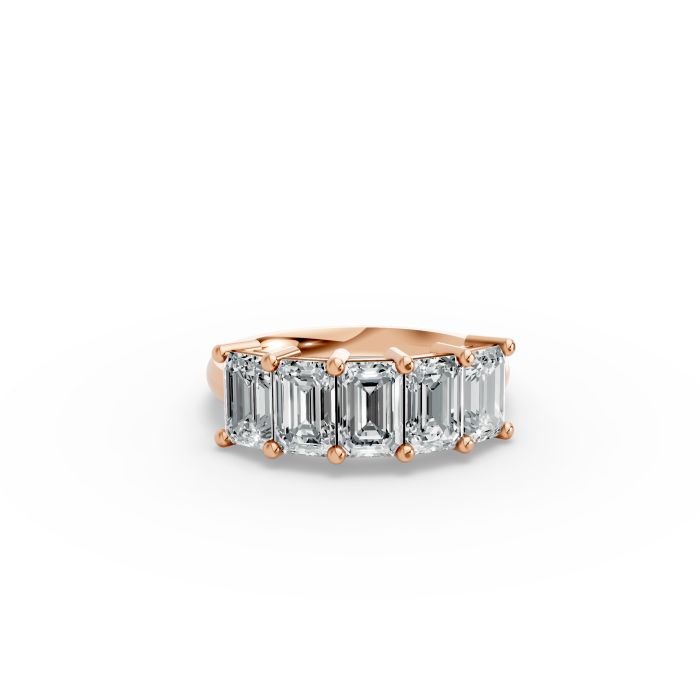 Emerald Shape Diamond Anniversary Band in Gold