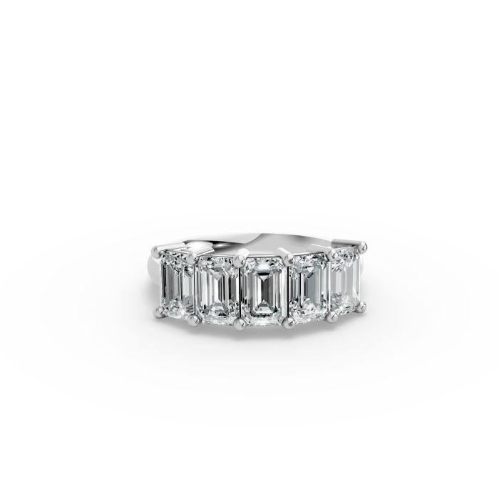 Emerald Shape Diamond Anniversary Band in Gold