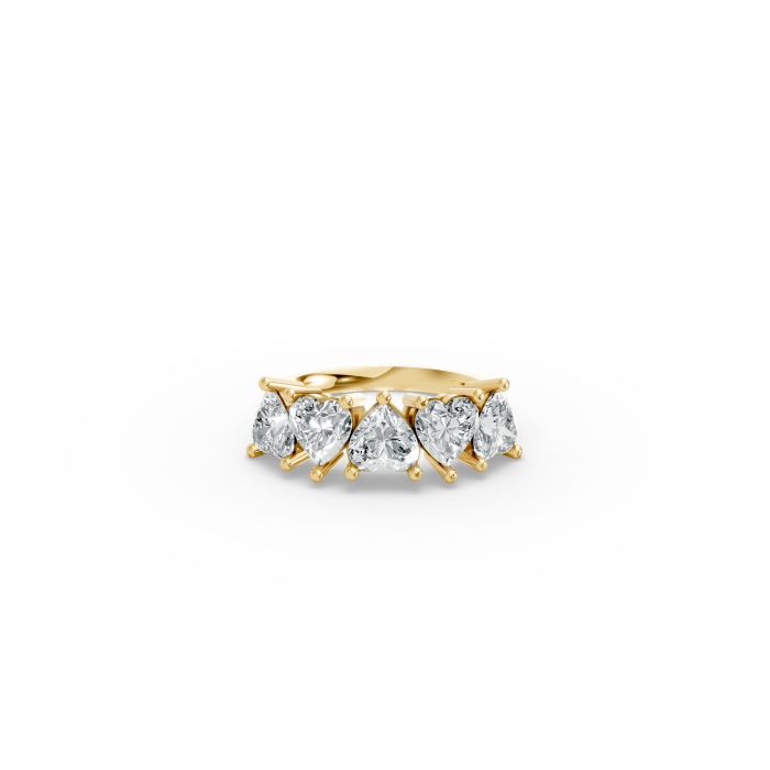 Heart Shape Diamond Anniversary Band in Gold