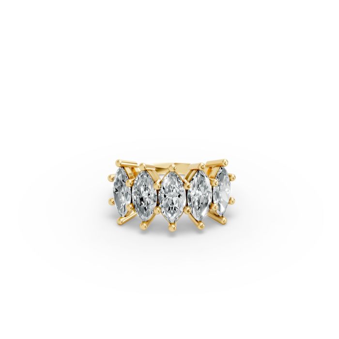 Marquise Shape Diamond Anniversary Band in Gold