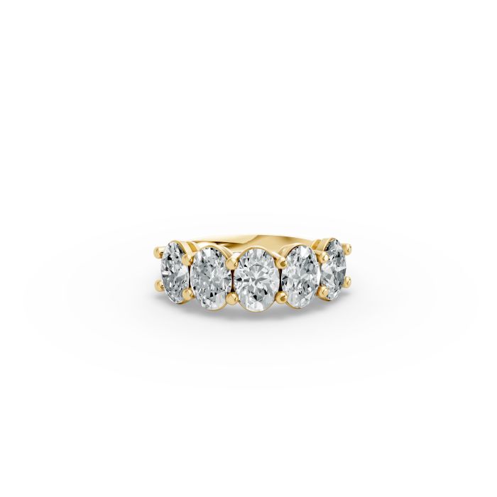 Oval Shape Diamond Anniversary Band in Gold
