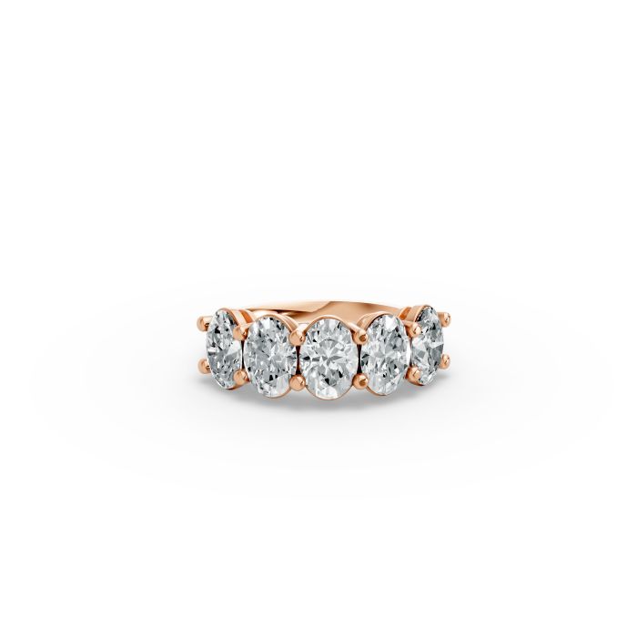 Oval Shape Diamond Anniversary Band in Gold