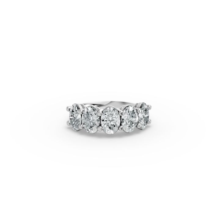 Oval Shape Diamond Anniversary Band in Gold