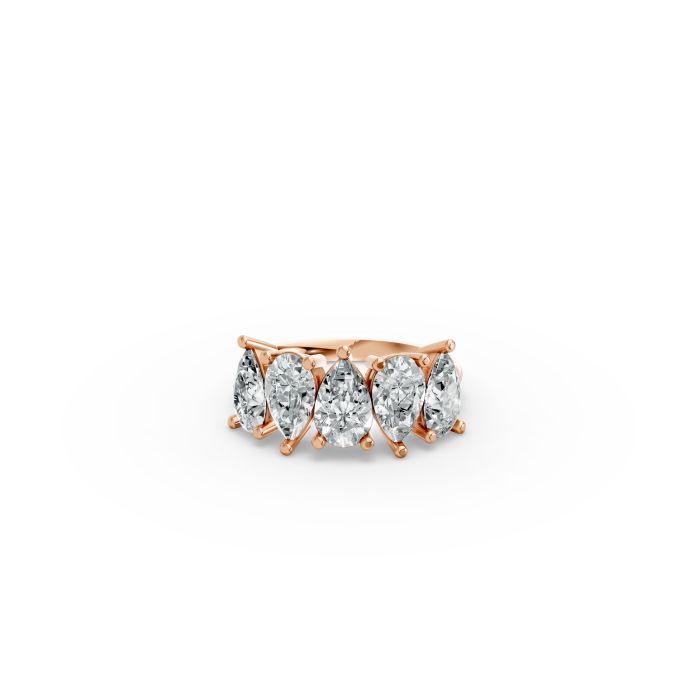 Pear Shape Diamond Anniversary Band in Gold