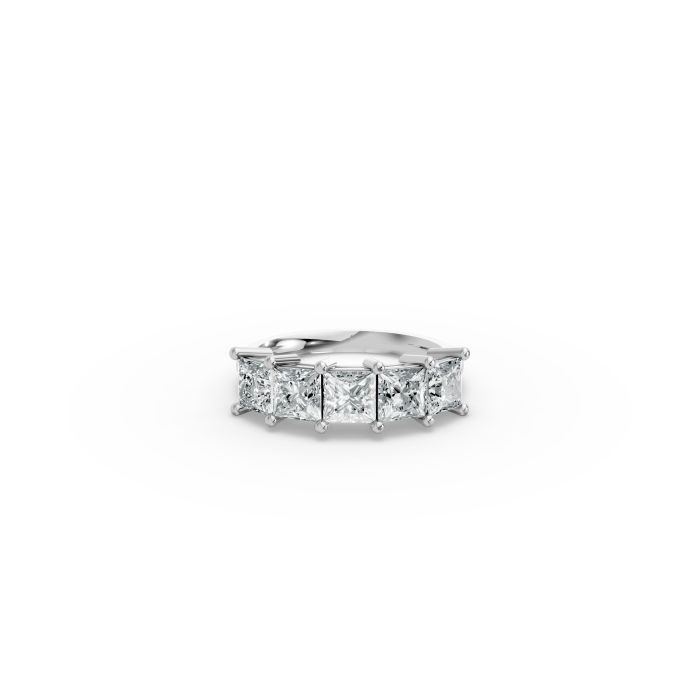 Princess Shape Diamond Anniversary Band in Gold