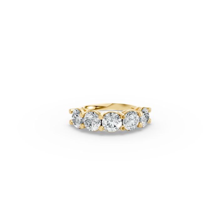 Round Shape Diamond Anniversary Band in Gold