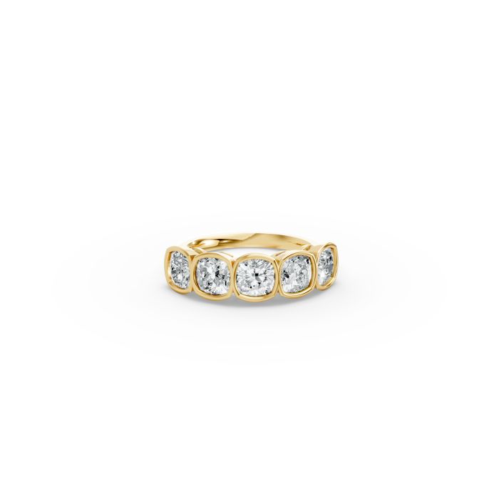 Cushion Shape Diamond Anniversary Band in Gold