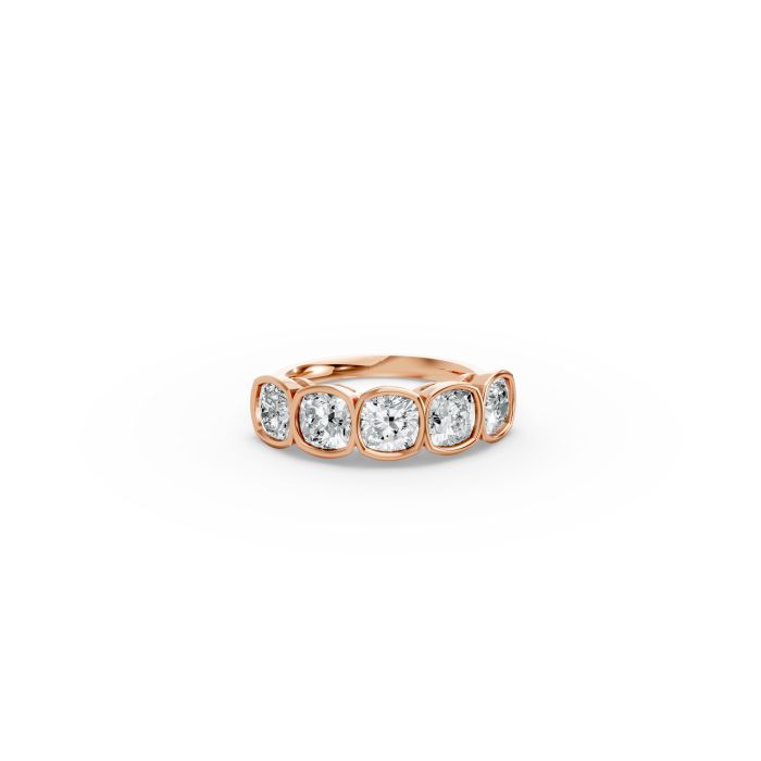 Cushion Shape Diamond Anniversary Band in Gold