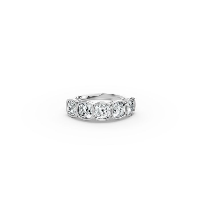 Cushion Shape Diamond Anniversary Band in Gold
