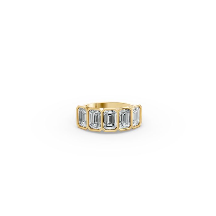 Emerald Shape Diamond Anniversary Band in Gold