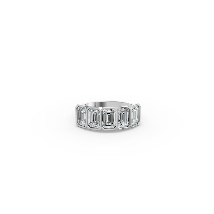 Emerald Shape Diamond Anniversary Band in Gold