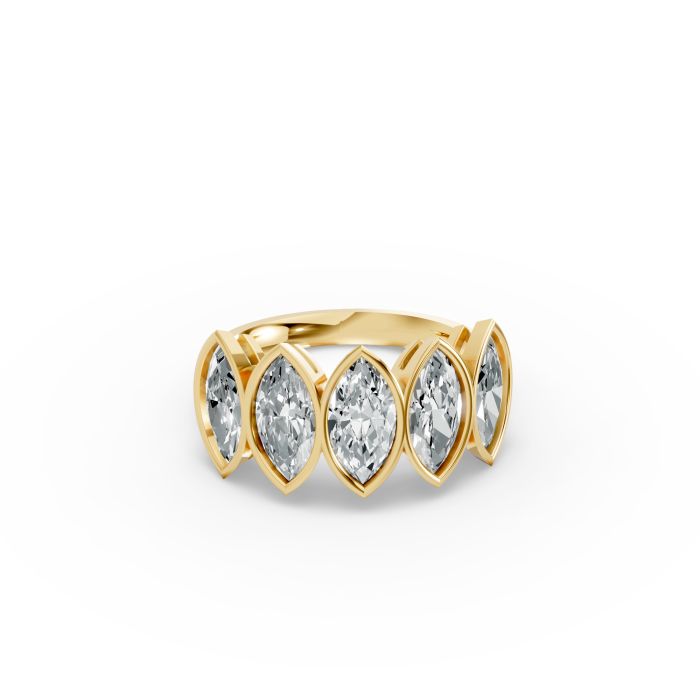 Marquise Shape Diamond Anniversary Band in Gold