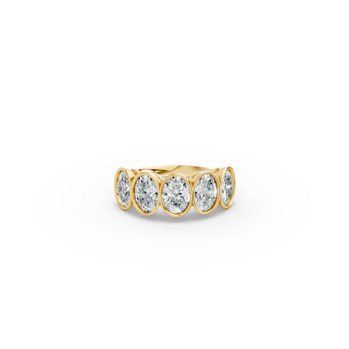 Oval Shape Diamond Anniversary Band in Gold