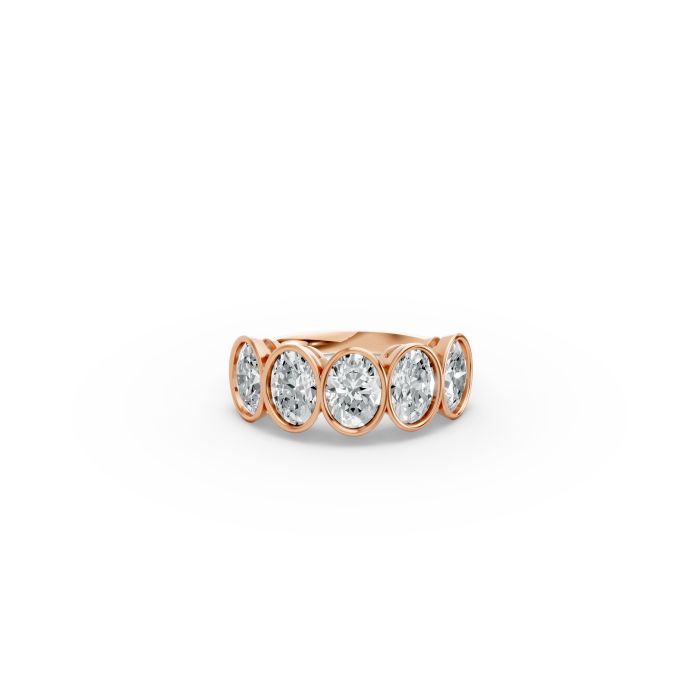 Oval Shape Diamond Anniversary Band in Gold