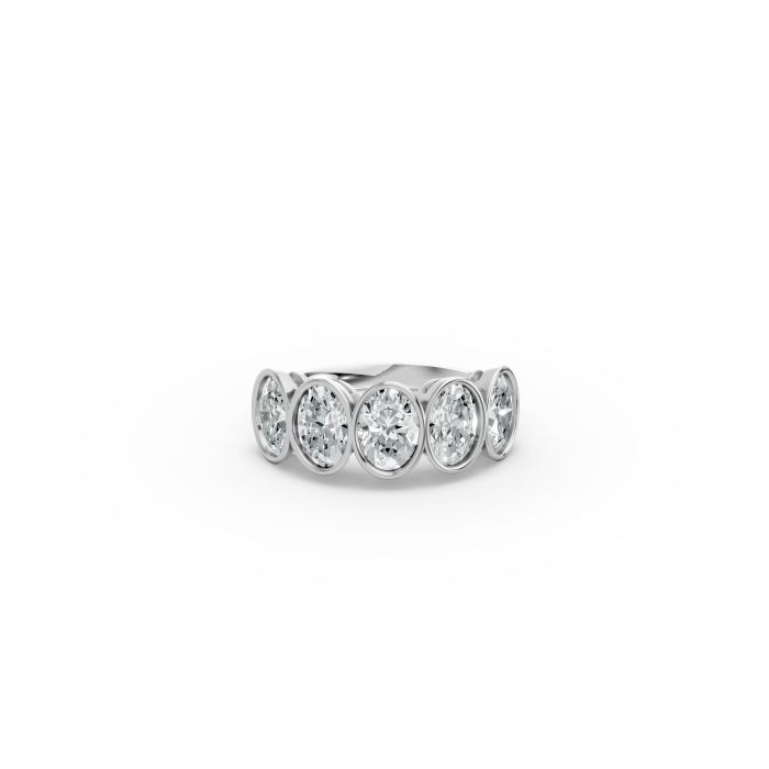 Oval Shape Diamond Anniversary Band in Gold