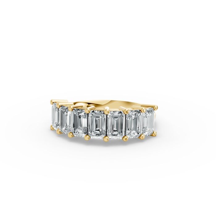 Emerald Shape Diamond Anniversary Band in Gold