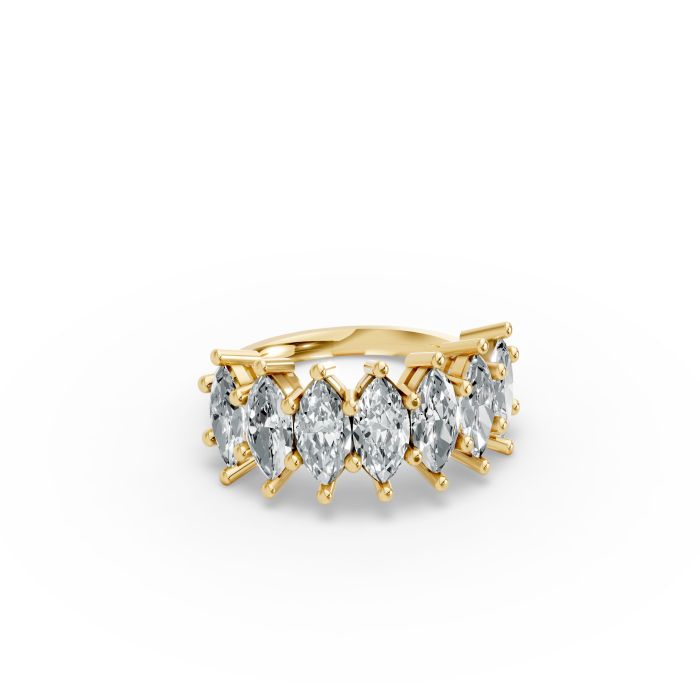 Marquise Shape Diamond Anniversary Band in Gold