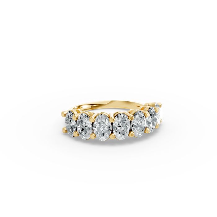 Oval Shape Diamond Anniversary Band in Gold