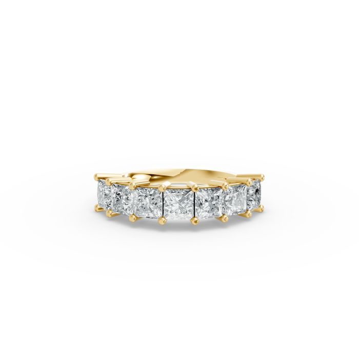 Princess Shape Diamond Anniversary Band in Gold