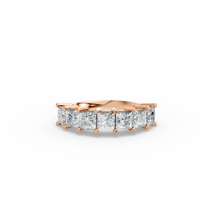 Princess Shape Diamond Anniversary Band in Gold