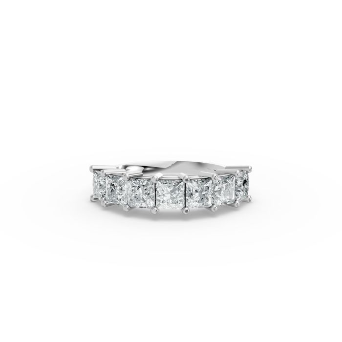 Princess Shape Diamond Anniversary Band in Gold