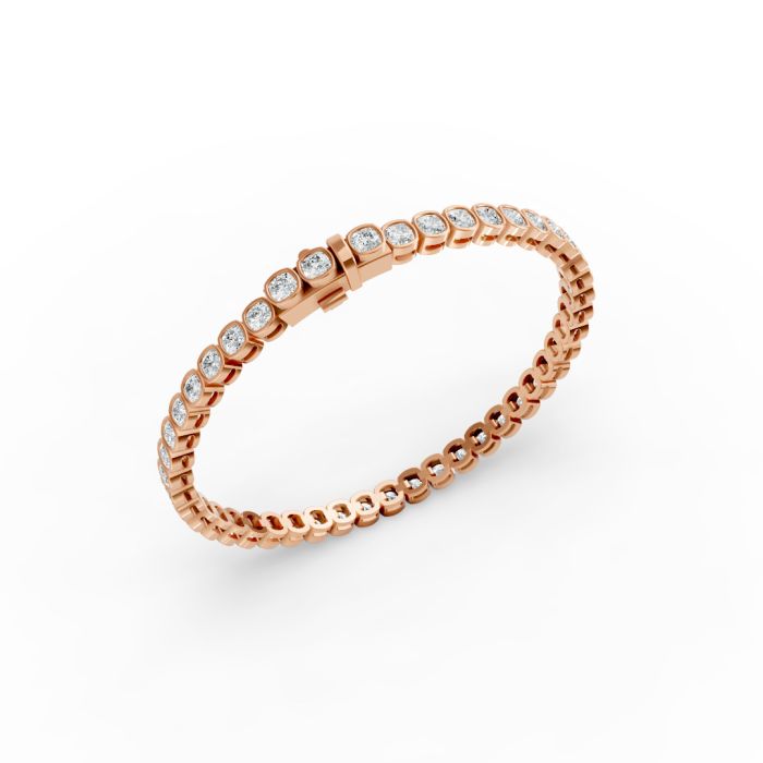 Cushion Shape Diamond Bracelets in Gold