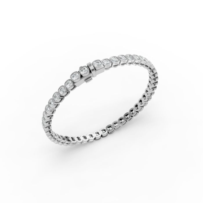 Cushion Shape Diamond Bracelets in Gold
