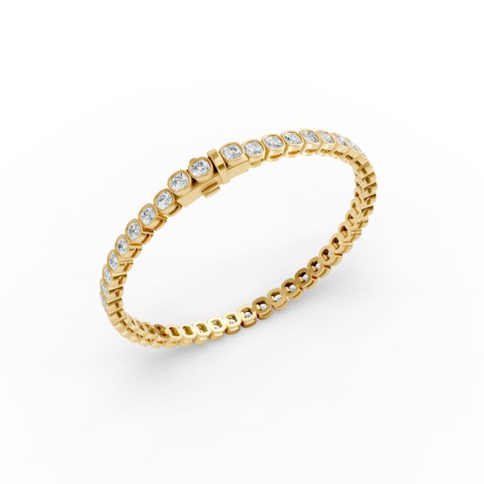 Cushion Shape Diamond Bracelets in Gold