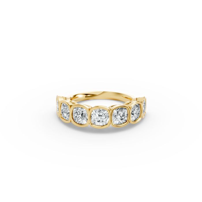 Cushion Shape Diamond Anniversary Band in Gold