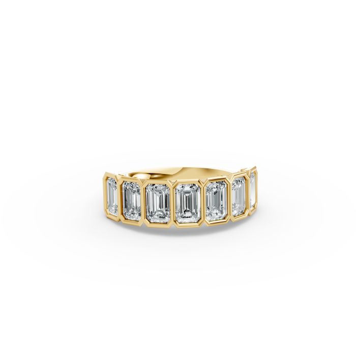 Emerald Shape Diamond Anniversary Band in Gold
