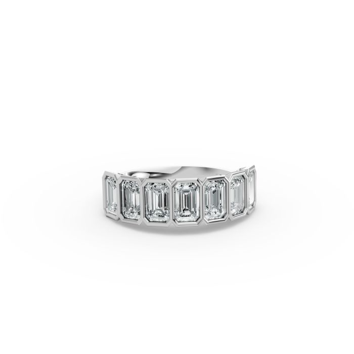 Emerald Shape Diamond Anniversary Band in Gold