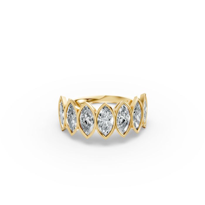 Marquise Shape Diamond Anniversary Band in Gold