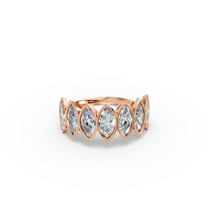 Marquise Shape Diamond Anniversary Band in Gold