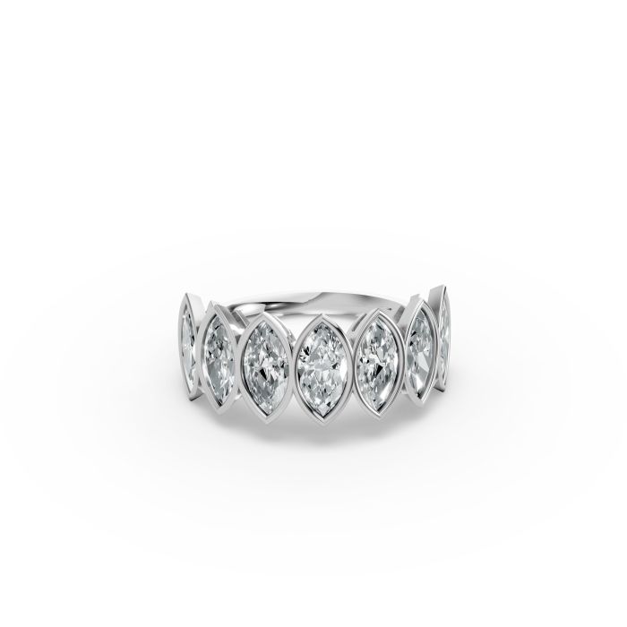 Marquise Shape Diamond Anniversary Band in Gold