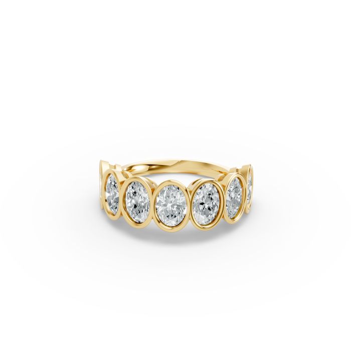Oval Shape Diamond Anniversary Band in Gold