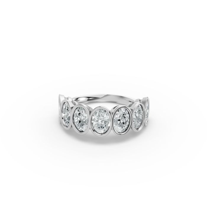 Oval Shape Diamond Anniversary Band in Gold