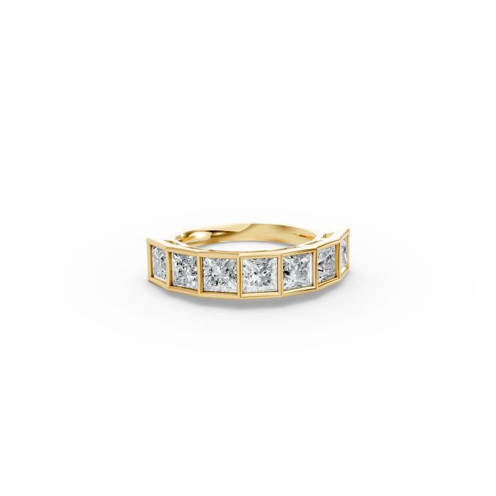 Princess Shape Diamond Anniversary Band in Gold