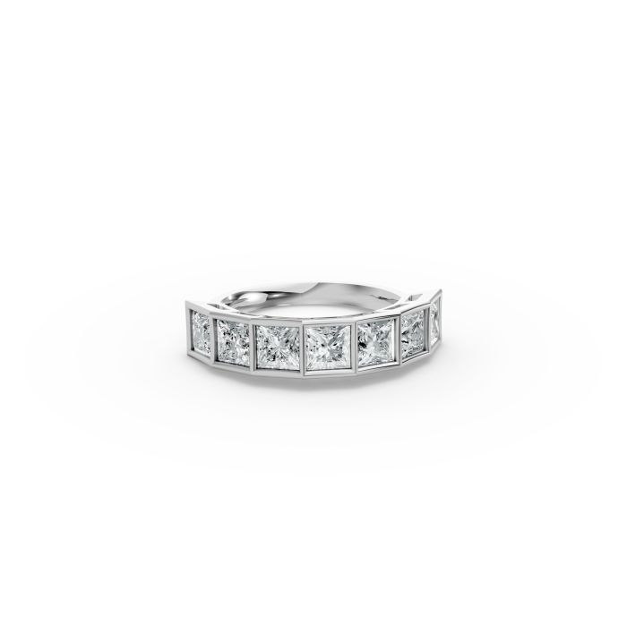 Princess Shape Diamond Anniversary Band in Gold