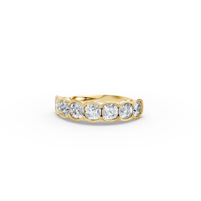 Cushion Shape Diamond Anniversary Band in Gold