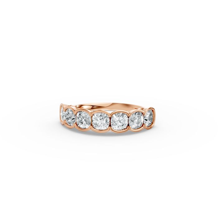 Cushion Shape Diamond Anniversary Band in Gold