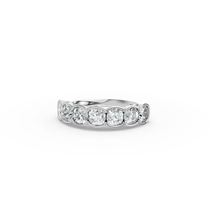 Cushion Shape Diamond Anniversary Band in Gold