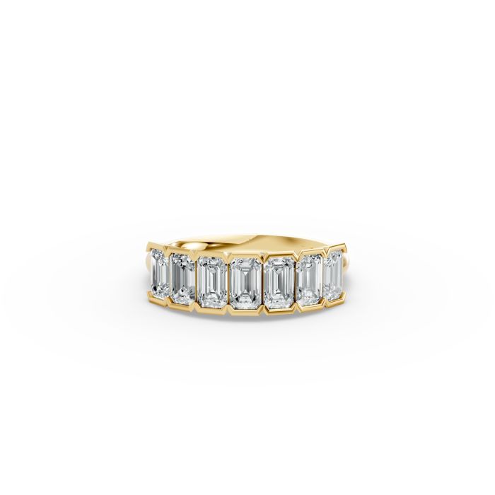 Emerald Shape Diamond Anniversary Band in Gold