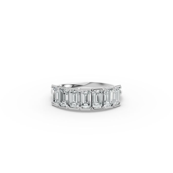 Emerald Shape Diamond Anniversary Band in Gold