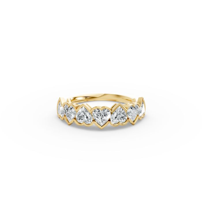 Heart Shape Diamond Anniversary Band in Gold