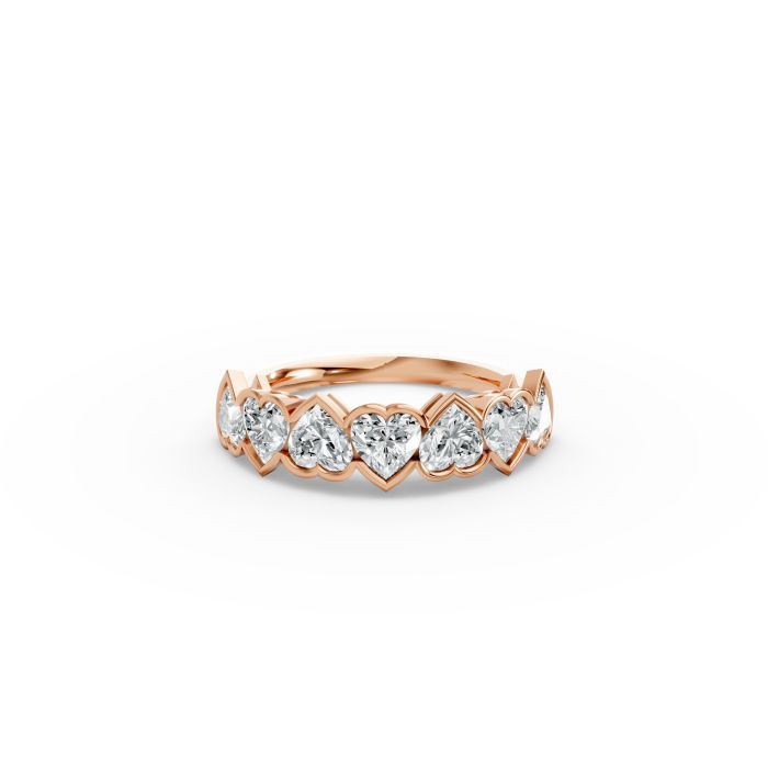 Heart Shape Diamond Anniversary Band in Gold