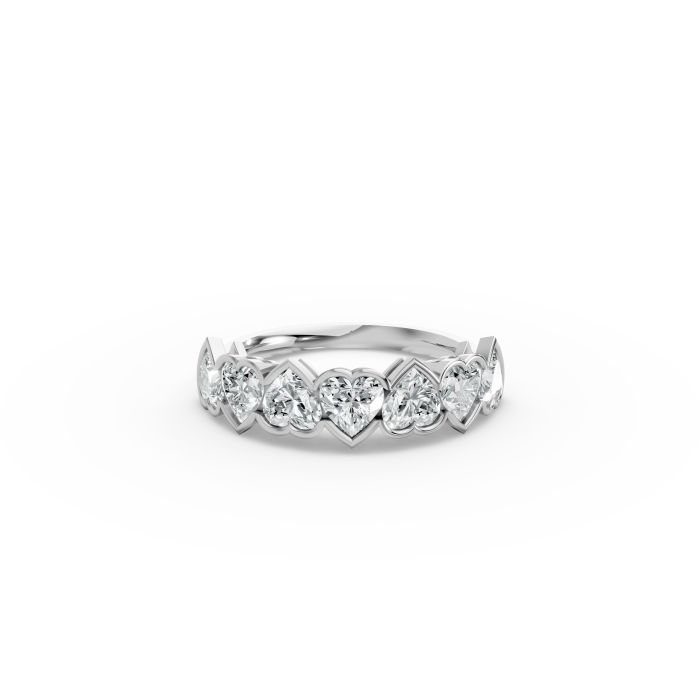 Heart Shape Diamond Anniversary Band in Gold