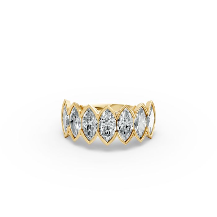 Marquise Shape Diamond Anniversary Band in Gold