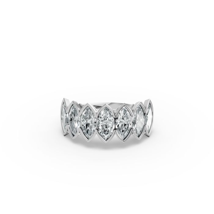 Marquise Shape Diamond Anniversary Band in Gold